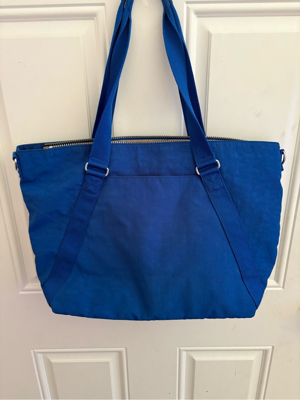 Kipling Royal Blue Nylon Tote with Monkey Charm - Picture 3 of 8